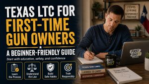 Texas LTC for first time gun owners study setup at home.